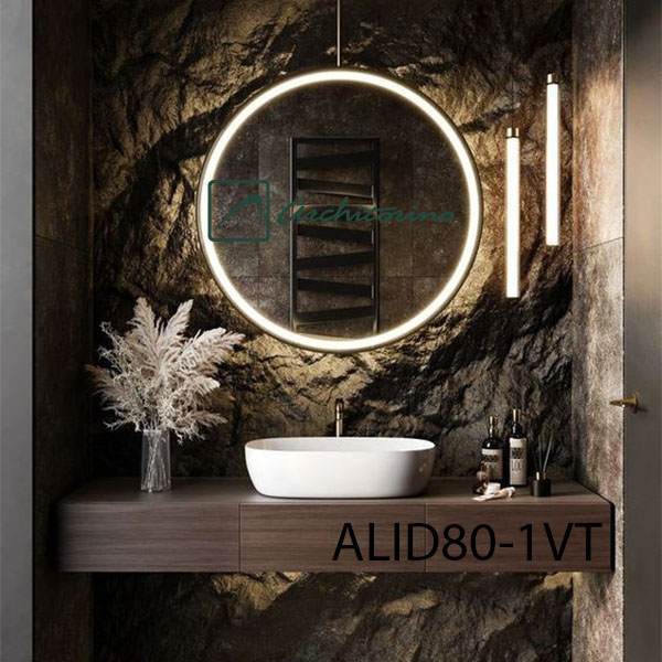 Gương led khung inox mạ PVD có đèn led architorino ALID80-1VT