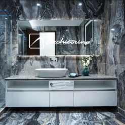 Gương phòng tắm khung inox có đèn led cao cấp