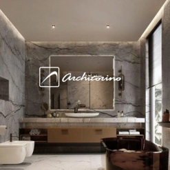 Gương phòng tắm khung inox có đèn led  AIL100100