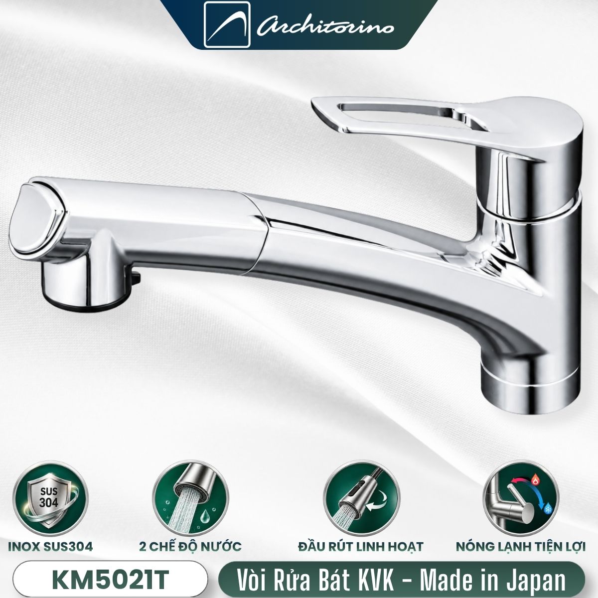 Vòi rửa bát KVK KM5021T nội địa Nhật