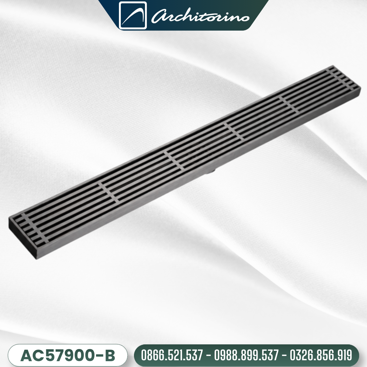 Phễu Thoát Sàn Dài Cao Cấp Inox SUS304 Architorino AC57900-B