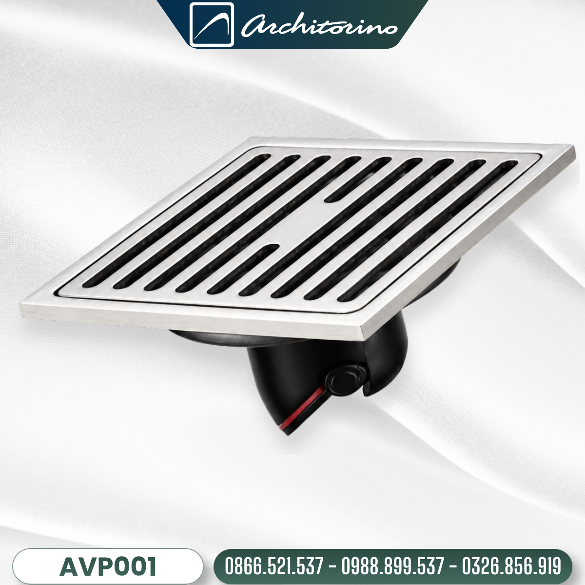 Phễu Thoát Sàn Chống Mùi Inox SUS304 Architorino AVP001