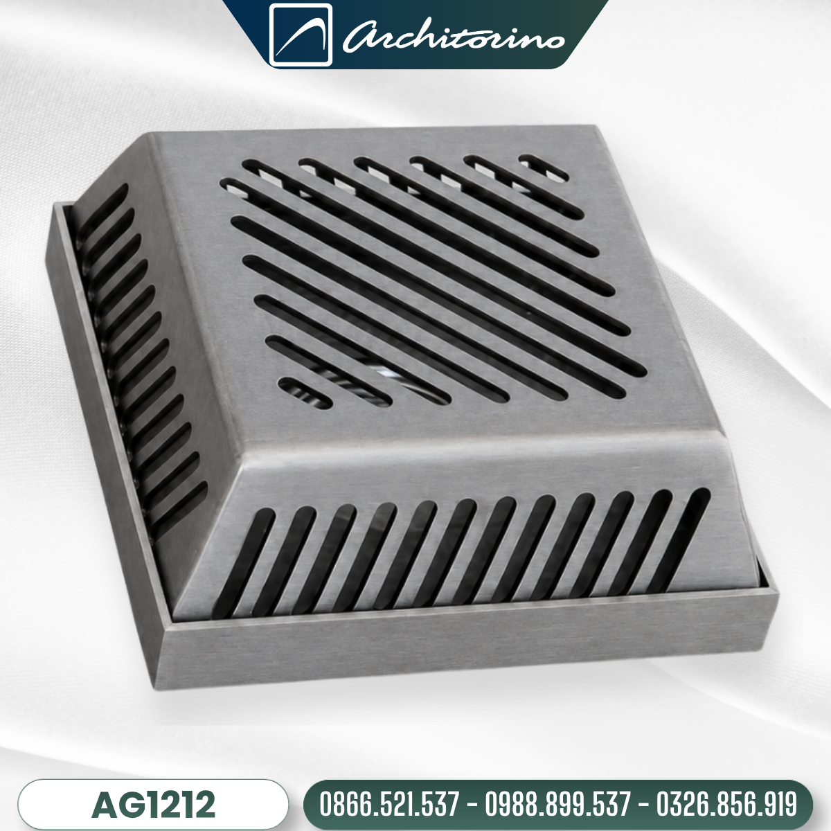 Phễu Thu Sàn Inox SUS304 Architorino AG1212
