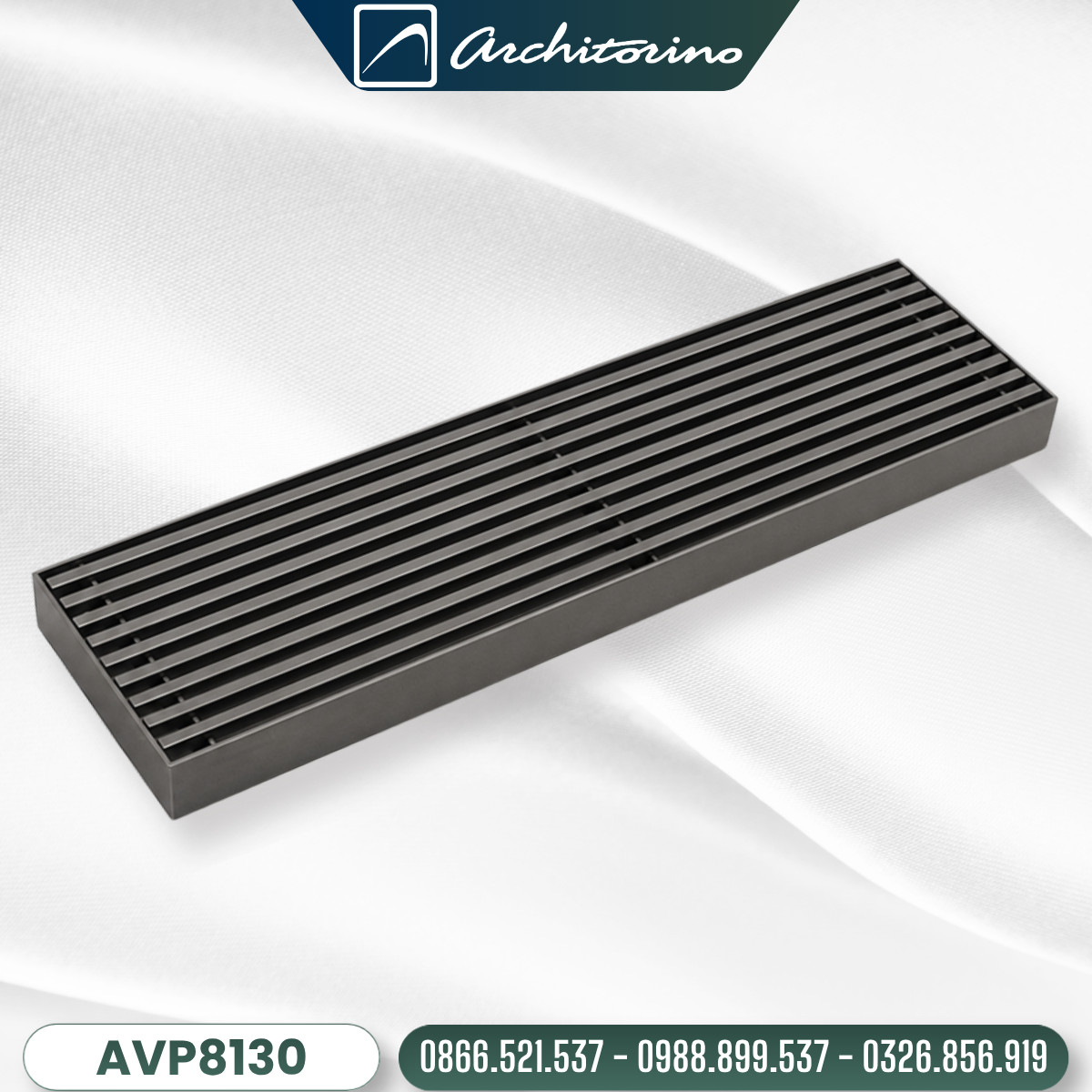 Phễu Thoát Sàn Dài Đồng Mạ Niken Architorino AVP8130