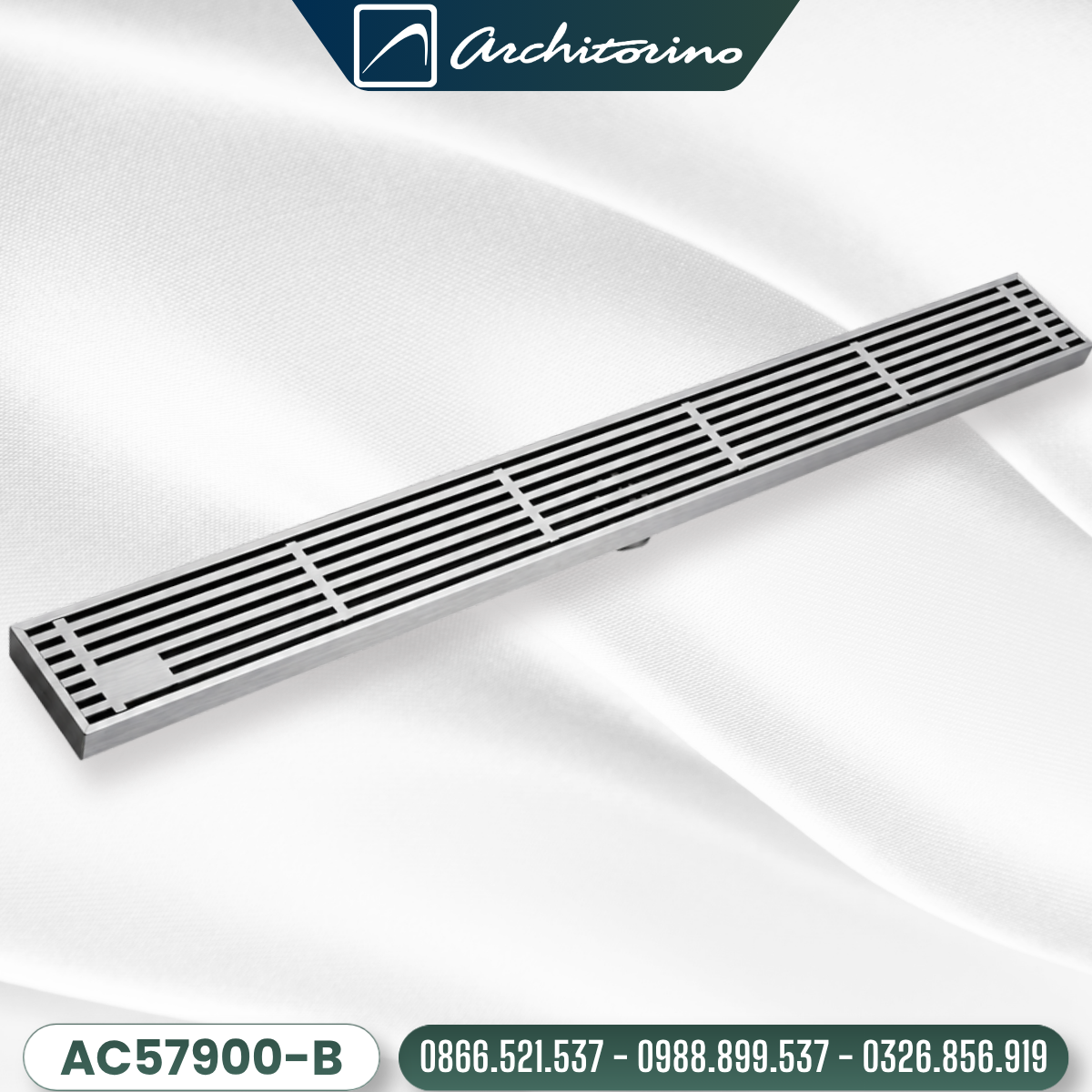 Phễu Thoát Sàn Dài Inox SUS304 Architorino AC57900-B