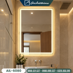 Gương Chữ Nhật Phòng Tắm Có Đèn Led Cao Cấp Architorino AIL-6080