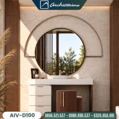 Gương Khung Mạ PVD Màu Vàng Hồng Bàn Trang Điểm Architorino AIV-D100
