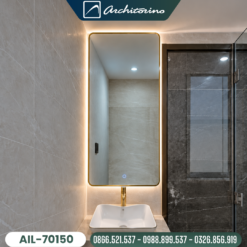 Gương Phòng Tắm Đèn Led Khung Mạ PVD Cao Cấp Architorino AIL-70150