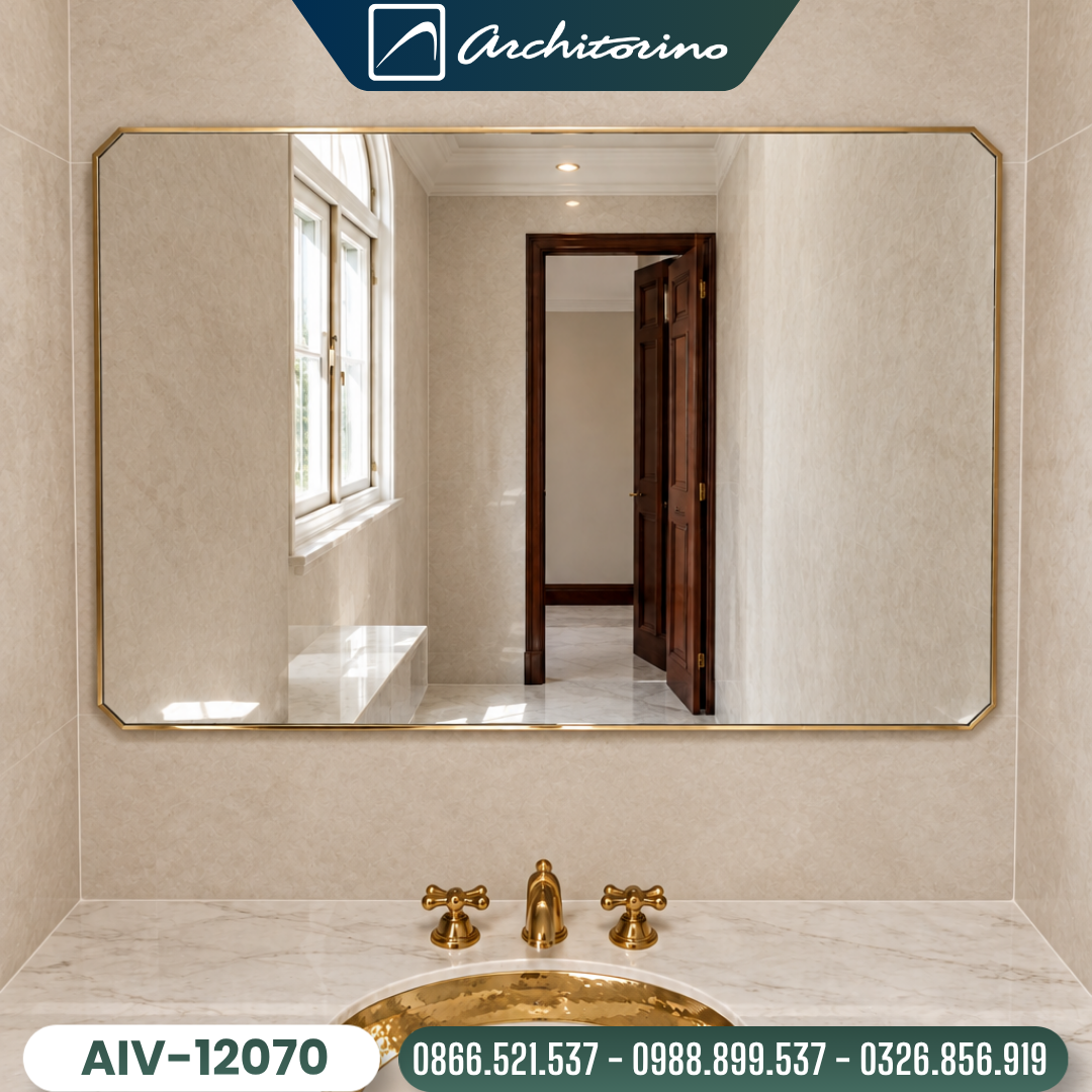 Gương Phòng Tắm Khung Mạ PVD Cao Cấp Architorino AIV-12070