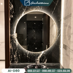 Gương Phòng Tắm Khung Mạ PVD Có Đèn Led Cao Cấp Architorino AI-D80