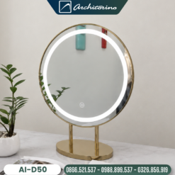 Gương Bàn Trang Điểm Khung Mạ PVD Có Chân Đế Cao Cấp Architorino AI-D50
