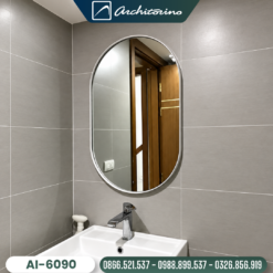 Gương Phòng Tắm Khung Inox Mạ PVD Màu Trắng Cao Cấp Architorino AI-6090