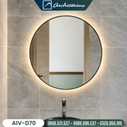 Gương Phòng Tắm Khung Inox Mạ Vàng Hồng Cao Cấp Architorino AIV-D70