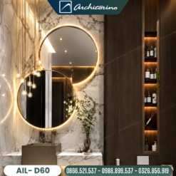 Gương Phòng Tắm Khung Kim Loại Mạ PVD Đèn Led Architorino AIL- D60