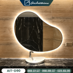 Gương Phòng Tắm Khung Mạ PVD Hình Mặt Trăng Cao Cấp Architorino AIT-D90