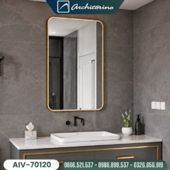 Gương Phòng Tắm Khung Mạ PVD Vàng Cao Cấp Architorino AIV-70120