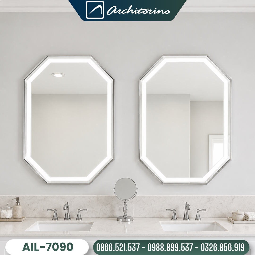 Gương Treo Phòng Tắm Có Đèn Led Cao Cấp Architorino AIL-7090