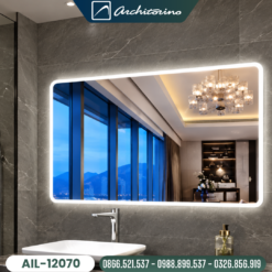 Gương Treo Phòng Tắm Đèn Led Chữ Nhật Cao Cấp Architorino AIL-12070